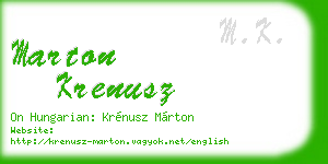 marton krenusz business card